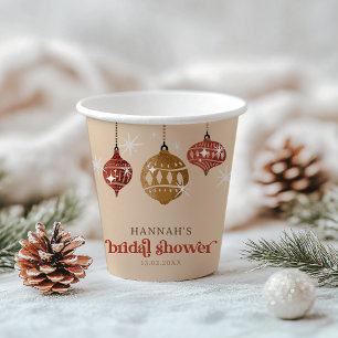 Gobelets En Papier Ornement de Noël rétro boho Cadeau de douche de ma