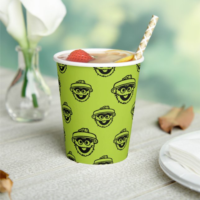 Gobelets En Papier Oscar the Grouch Green Pattern (Insitu)