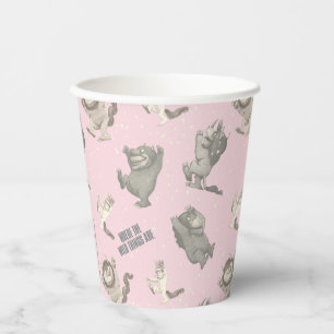 Gobelets En Papier Où sont les monstres ? Motif étoile rose