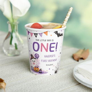 Gobelets En Papier Our Little Boo Halloween Birthday Paper Cups