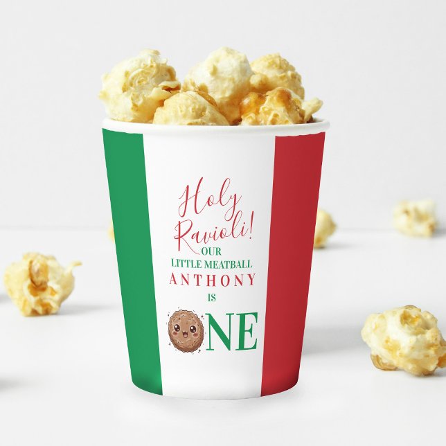 Gobelets En Papier Our Little Meatball is Turning One Birthday Party  (Our Little Meatball is Turning One Birthday Party Paper Cups)