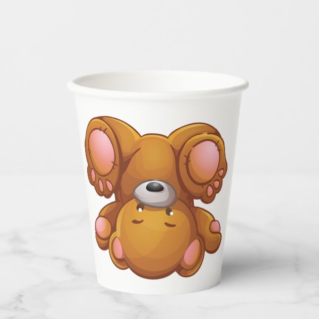 Gobelets En Papier Ours en peluche à l'envers (Recto)