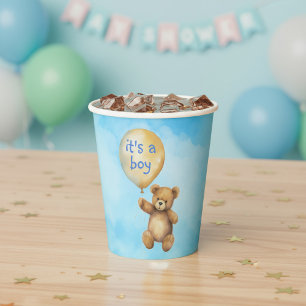 Gobelets En Papier Ours en peluche mignon ballon flottant shower bébé