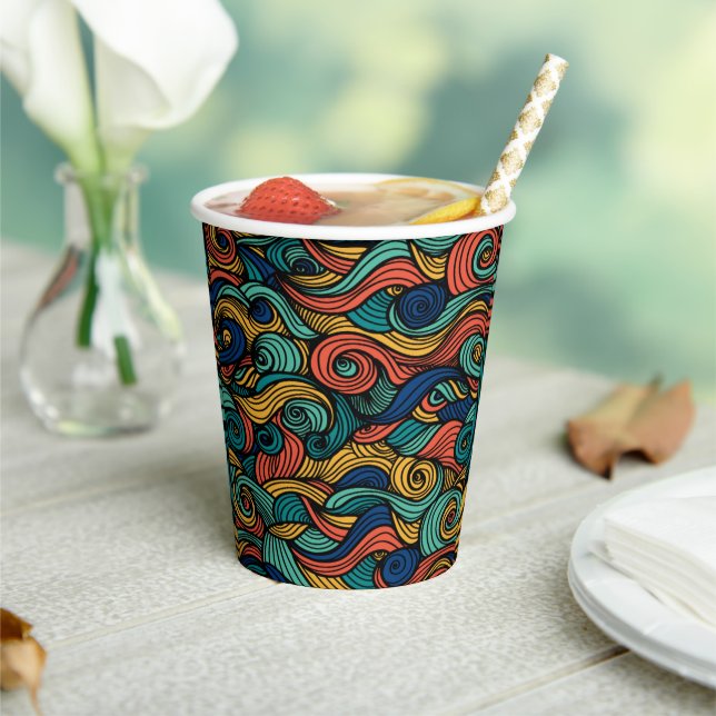 Gobelets En Papier Paisley haché (Insitu)