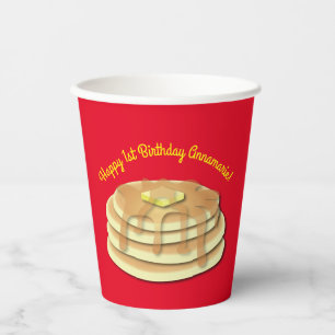 Gobelets En Papier Pancake Anniversaire Fête Flapjack Cute Enfants