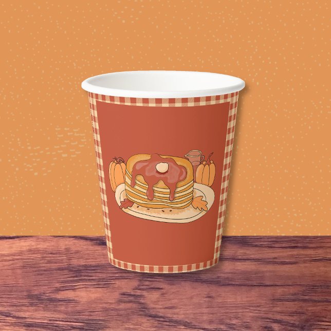 Gobelets En Papier Pancakes - Buffalo d'automne Plaid Motif tasse de  (Créateur téléchargé)