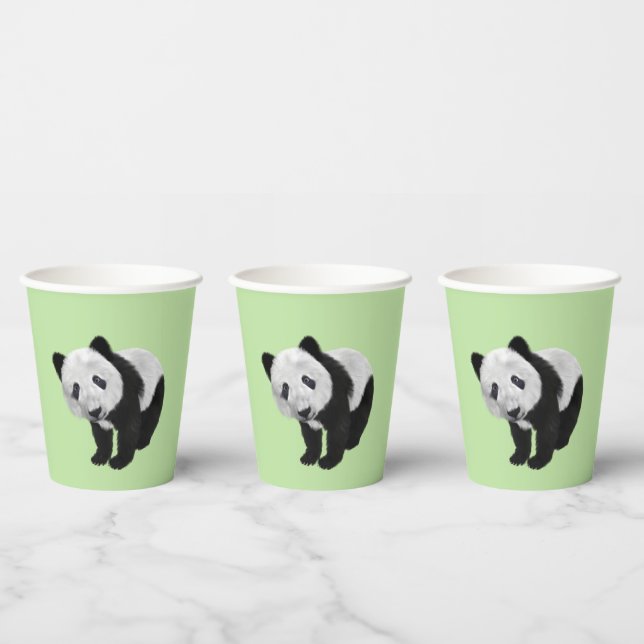 Gobelets En Papier Panda Cub Green (Multi)