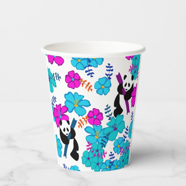 Gobelets En Papier Panda Paradise Bloom (Verso)