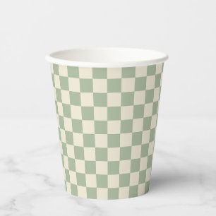 Gobelets En Papier Panneau de contrôle blanc vert et blanc désactivé