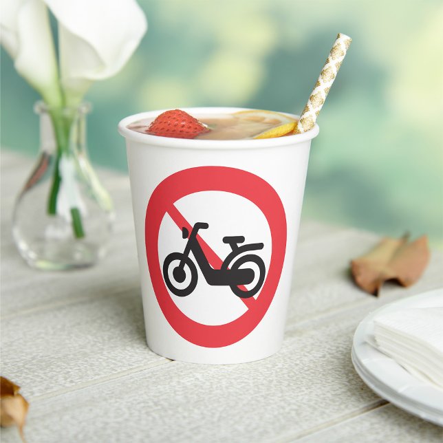 Gobelets En Papier Panneau de signalisation "Interdiction aux motos" (Créateur téléchargé)