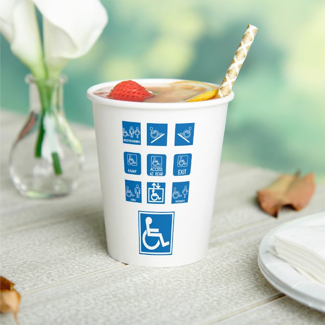 Gobelets En Papier Panneaux d'accessibilité aux fauteuils roulants (Créateur téléchargé)