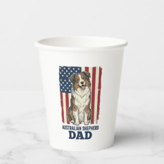 Gobelets En Papier Papa Berger Australien Patriotique Vecteur Vintage