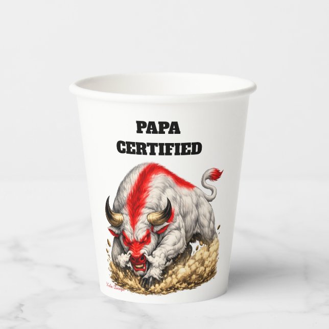 Gobelets En Papier Papa certifié  (Recto)