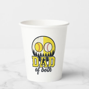 Gobelets En Papier Papa de baseball et softball Vintage Vector Design