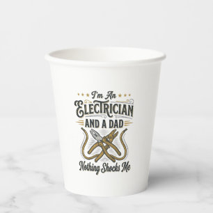 Gobelets En Papier Papa électricien Rien ne me choque Chemise vintage