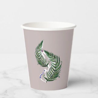 Gobelets En Papier Paper cup Aotearoa Country Shape Fern with Text