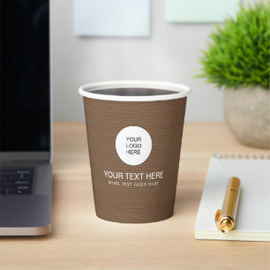 Gobelets En Papier Papercup Business Logo Texte Ici Couleur café