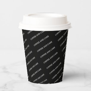 Gobelets En Papier Papier de branding texte personnalisé minimaliste