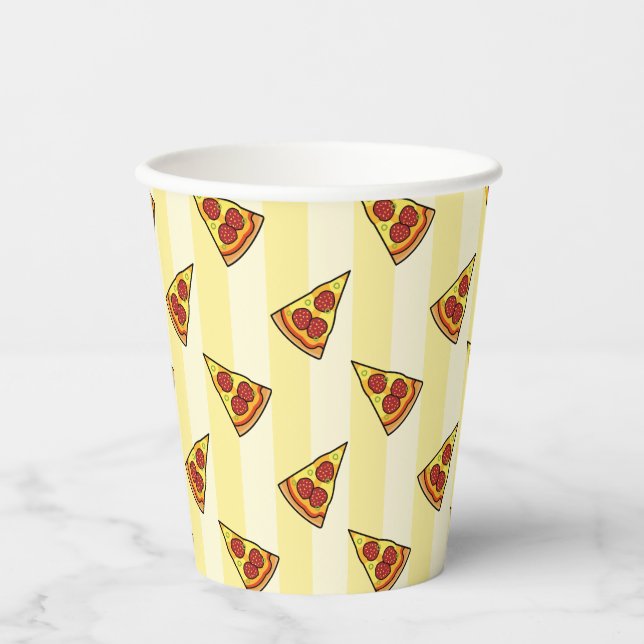 Gobelets En Papier Papier d'enveloppement Motif de pizza (Recto)
