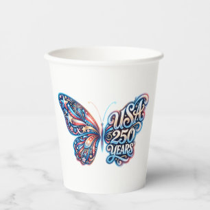 Gobelets En Papier Papillon pour le 250e anniversaire des États-Unis