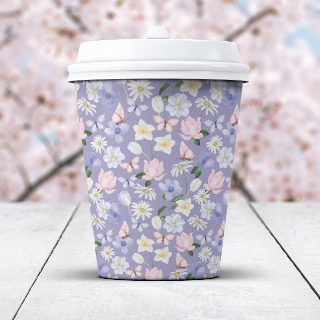 Gobelets En Papier Papillon pourpre (Purple Butterfly Paper Cups
)