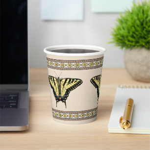 Gobelets En Papier Papillon Southwestern jaune Swallowtail