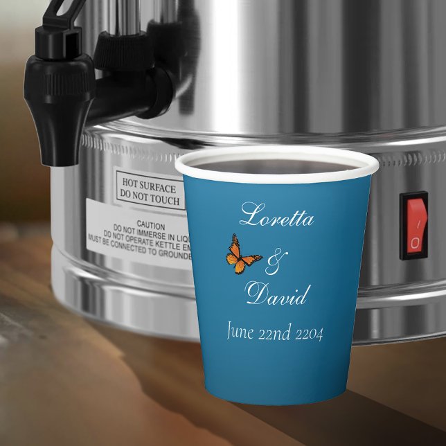 Gobelets En Papier Papillons Monarque Blue Ombre (Créateur téléchargé)