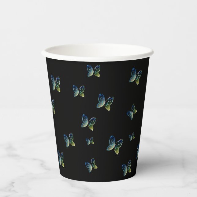 Gobelets En Papier papillons volants nature (Recto)