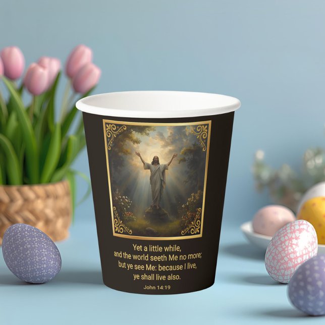 Gobelets En Papier Pâques Résurrection Religieux (Créateur téléchargé)