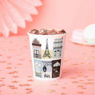 Gobelets En Papier Paris Café Patisserie Baby shower