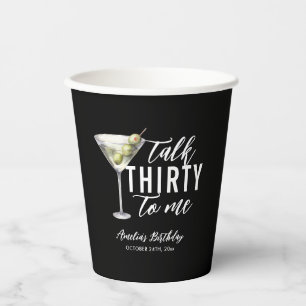 Gobelets En Papier Parle-moi Trente Sale Martini 30e Anniversaire