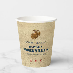 Gobelets En Papier Parti de la retraite du Corps des Marines des État