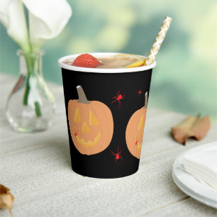 Gobelets En Papier Parti Halloween Citrouille