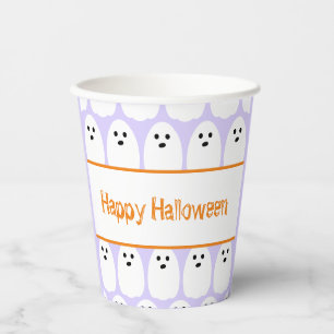 Gobelets En Papier Parti Lilac violet d'Halloween Ghosts mignons