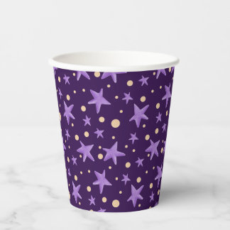 Gobelets En Papier Parti Motif violet étoile mignonne