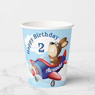Gobelets En Papier Partie Anniversaire de enfant du vol de chien d'av