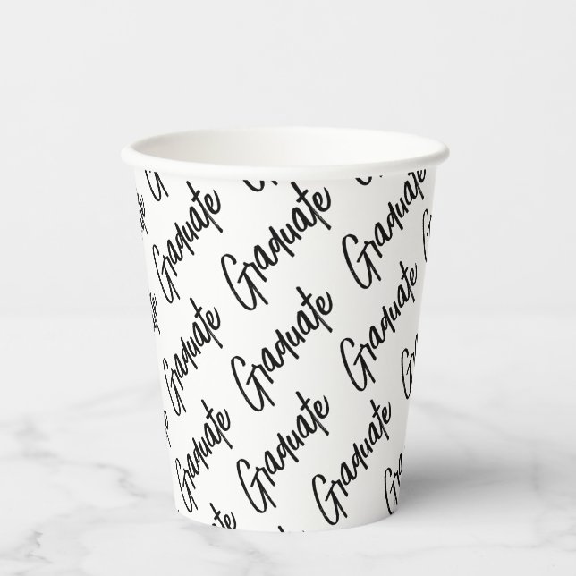 Gobelets En Papier Partie de graduation manuscrite de script (Recto)