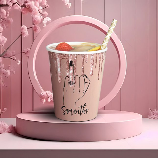 Gobelets En Papier Parties scintillant Latérale | Bachelorette (Créateur téléchargé)