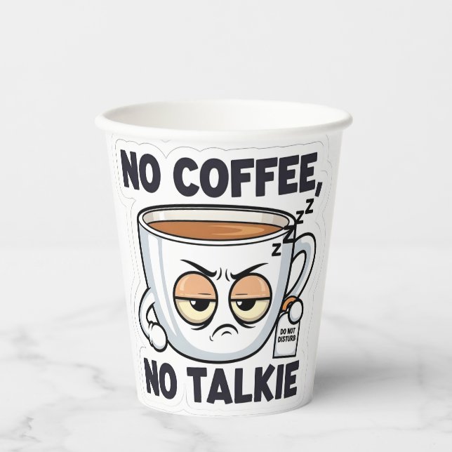 Gobelets En Papier Pas de café, pas de parlote (Recto)