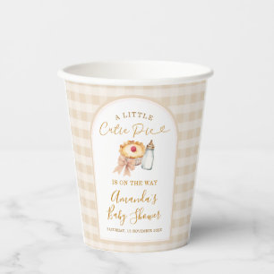 Gobelets En Papier Pastel A Little Cutie Pie En vichy Fall Baby showe
