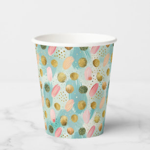 Gobelets En Papier Pastel Confetti Parties scintillant Motif Abstrait