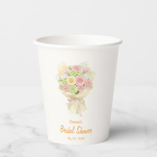Gobelets En Papier Pastel Floral Bridal Shower bouquet