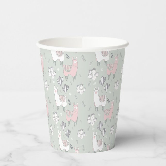 Gobelets En Papier Pastel Llama Motif (Gauche)