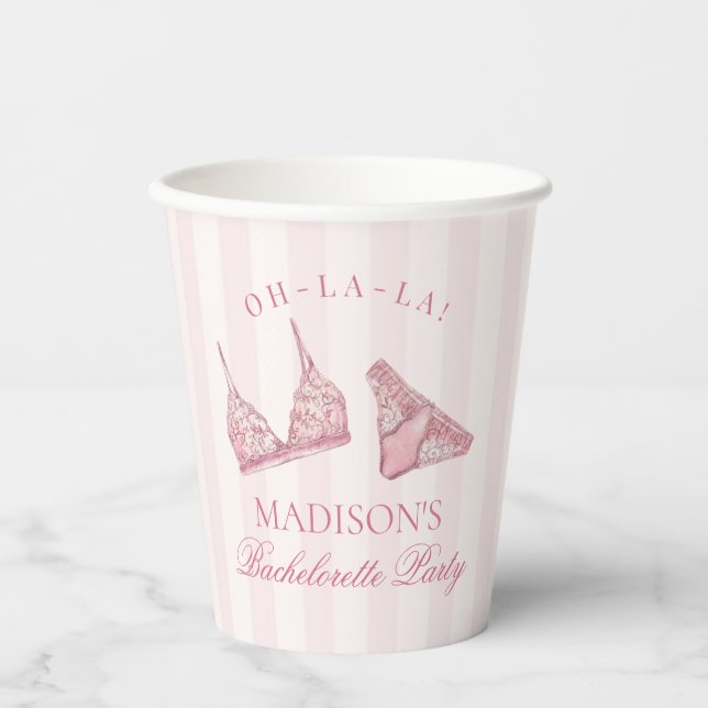 Gobelets En Papier Pastel Pink Lingerie Shower Bachelorette Bridal (Recto)