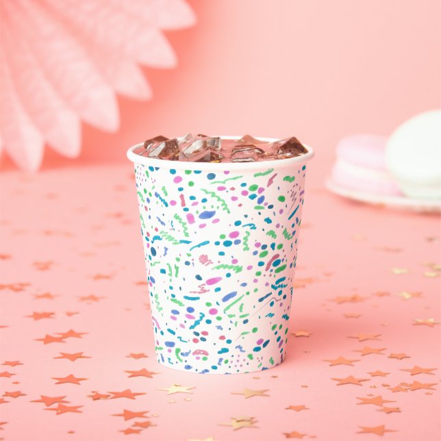 Gobelets En Papier Pastel Splatter Confetti Print Paper Cup (Insitu)