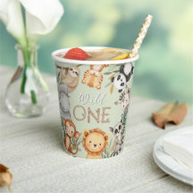 Pastel Tropical Wild One Jungle Safari Animaux