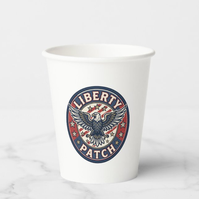 Gobelets En Papier Patch de liberté patriotique Broderie (Recto)