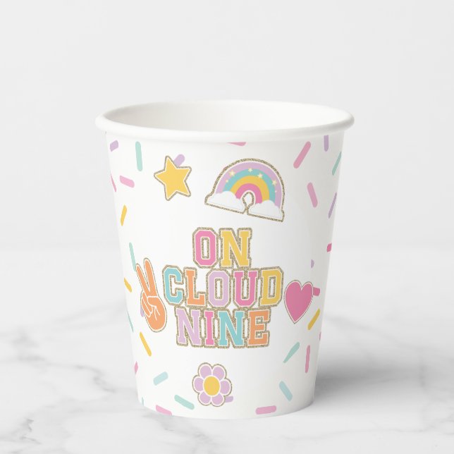 Gobelets En Papier Patch Preppy On Cloud Nine 9e Anniversaire (Recto)