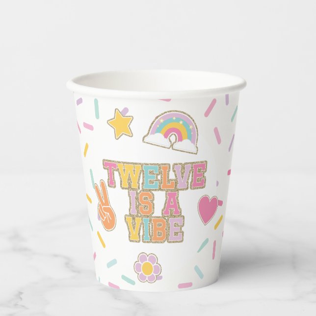 Gobelets En Papier Patch Preppy Twelve est une ambiance 12e anniversa (Recto)