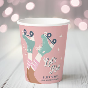Gobelets En Papier Patinage à rouleaux mignon fête d'anniversaire